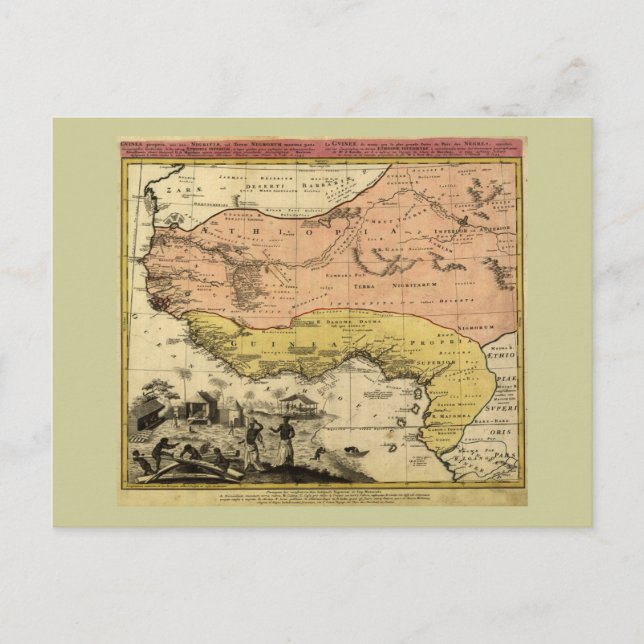 1743 West Africa Map Postcard (Front)