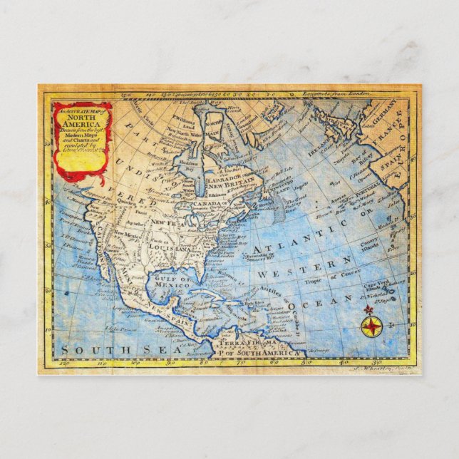 1747 Bowen Map of North America Geographicus N Postcard (Front)