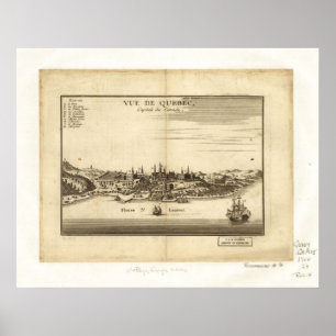 1755 St. Laurent Montreal Quebec Panoramic Map Poster