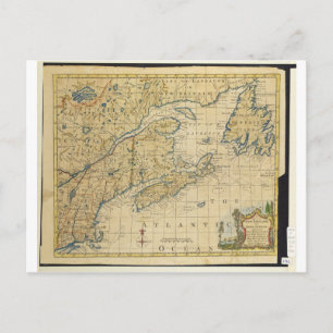 1758 New England & Nova Scotia Map Thomas Kitchin Postcard