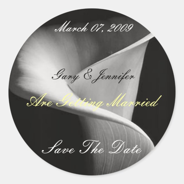 175907, Save The Date, Are Getting... - Customized Classic Round Sticker (Front)