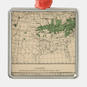 175 Cherries, grapes, principal regions Metal Ornament