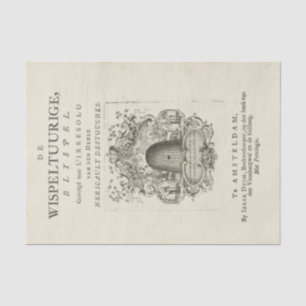 1762 Skep Dutch Title Page Beekeeper Honey Vintage Tissue Paper