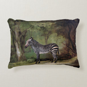 1763 antique painting of a zebra throw pillow
