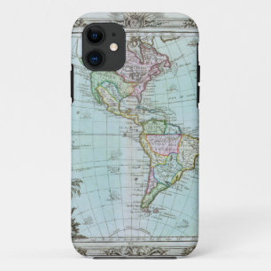 1764 Map of the Americas by Louis Brion de la Tour iPhone 11 Case