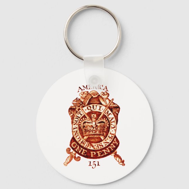 1765 American Tax Stamp Keychain (Front)