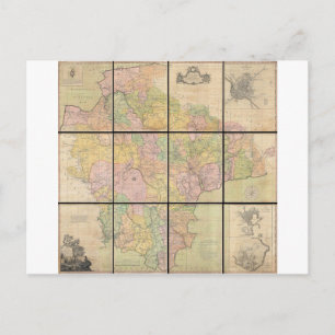 1765 Carte du Devonshire par Benjamin Donn