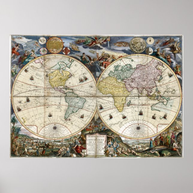 1766 World Map Poster (Front)
