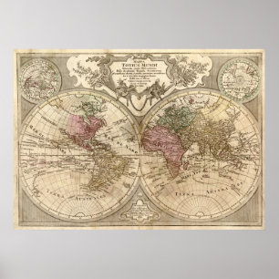1775 Map of the World Poster