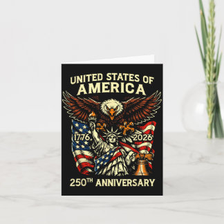 1776-2026 250th Anniversary USA Liberty Eagle Flag Card