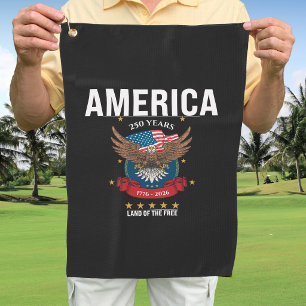 1776 2026 America 250 Years Eagle Patriotic Golf Towel