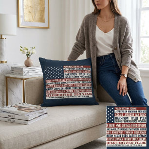1776-2026 America 250th Anniversary Presidents Car Throw Pillow