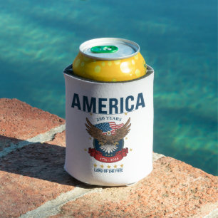 1776 2026 America 250th Patriotic American Eagle Can Cooler