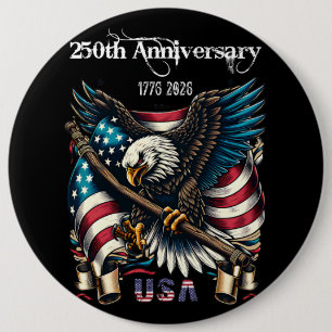 1776 2026 Happy Anniversary America 6 Inch Round Button