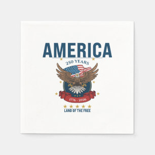 1776 2026 Patriotic Bald Eagle Flag 250 Years Napkin