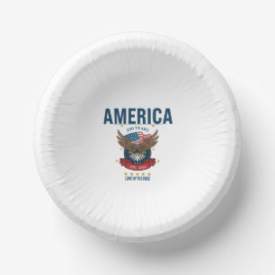 1776 2026   Patriotic Bald Eagle Flag 250 Years Paper Plate