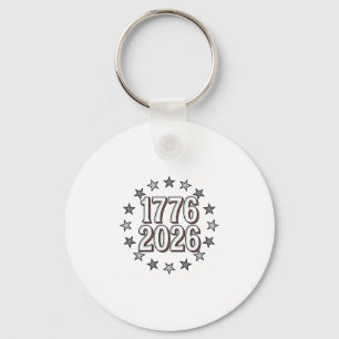 1776 2026 Patriotic Stars Vintage Vector Design_1 Keychain