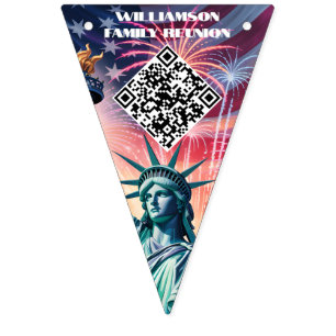 1776–2026 QR Bunting • Edit Text & Link in Minutes Bunting Flags