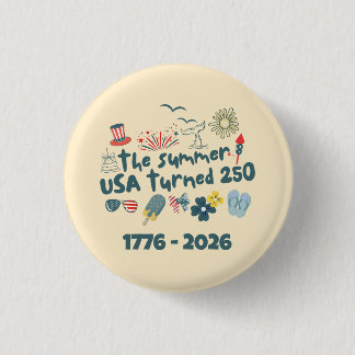 1776 - 2026 Retro 250th Anniversary 4th Of July 1 Inch Round Button