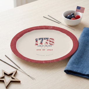 1776 4th of July Independence Day BBQ Party Patrio Paper Plate