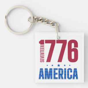 1776 America 250 years historical freedom Keychain