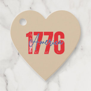 '1776 America' 250th Oatmeal Tan 4th of July Favour Tags