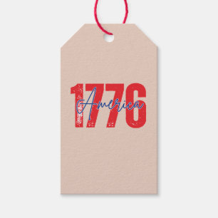 '1776 America' 250th Soft Blush 4th of July Gift Tags