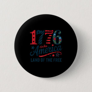 1776 america floral patriotic  2 inch round button