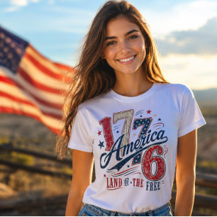 1776 America Land of the Free Patriotic Vintage T-Shirt