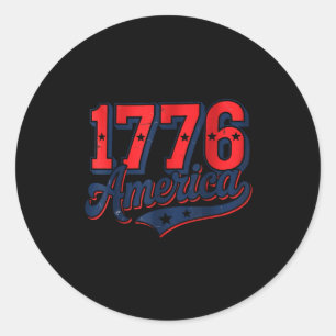 1776 america patriotic vintage classic round sticker