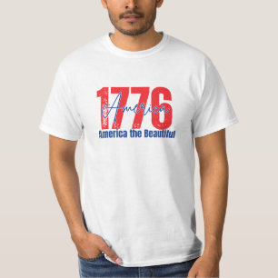 1776 America the Beautiful Patriotic USA Independe T-Shirt