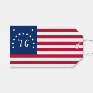 1776 American Battlefield Flag Bennington's Banner Gift Tags