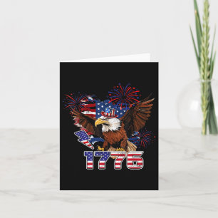 1776 American Flag Eagle Patriotic 4th Of July Usa Card