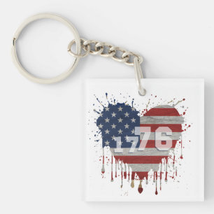 1776 American Flag Keychain