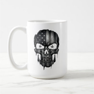 1776 American Flag Patriot Skull USA 250th Coffee Mug