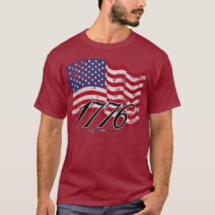1776 Distressed American Flag T-Shirt
