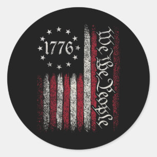 1776 Flag Constitution Independence Day American P Classic Round Sticker