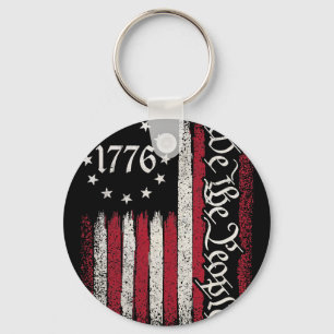 1776 Flag Constitution Independence Day American P Keychain