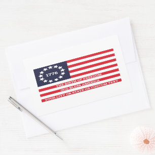 1776 Flag Optional Text American Betsy Ross Sticker