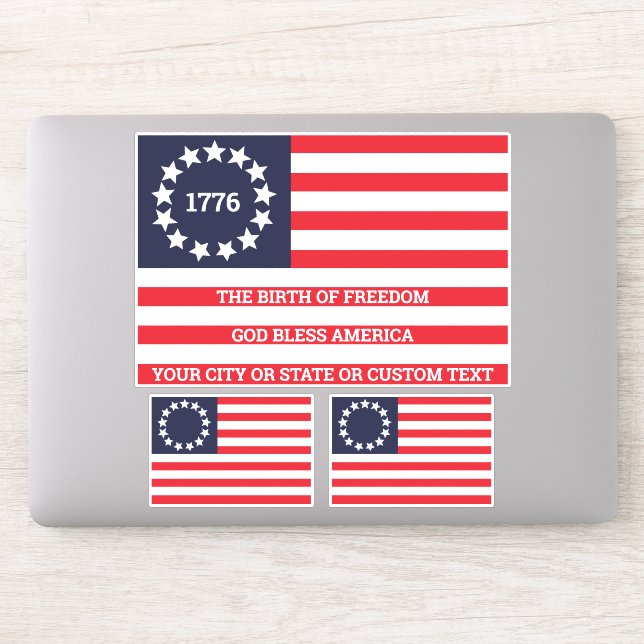 1776 Flag Optional Text USA Betsy Ross Contour (Computer)