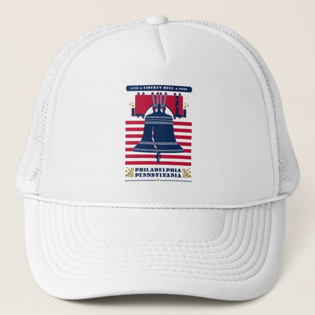1776 Liberty Bell Philadelphia Pennsylvania Trucker Hat (Front)