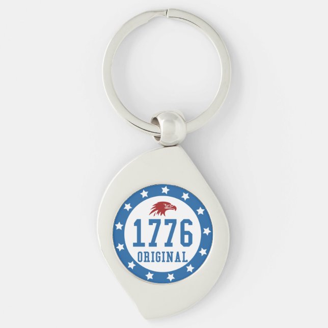 1776 Original 4 July Badge Keychain (Front)