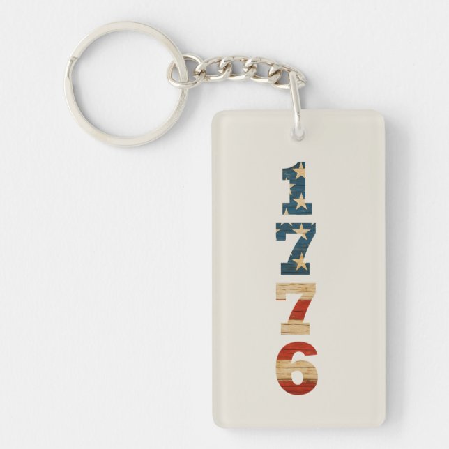 1776 Patriotic American Flag Keychain (Front)