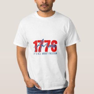 1776 Patriotic American Heritage Baseball Cap T-Shirt
