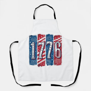 1776 Patriotic Fireworks Vintage Vector Design_1 Apron