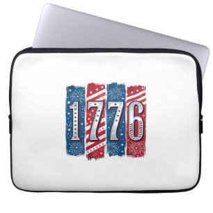 1776 Patriotic Fireworks Vintage Vector Design_1 Laptop Sleeve