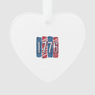 1776 Patriotic Fireworks Vintage Vector Design_1 Ornament
