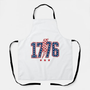 1776 Patriotic Lightning Bolt Vintage Graphic Tee_ Apron