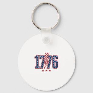 1776 Patriotic Lightning Bolt Vintage Graphic Tee_ Keychain