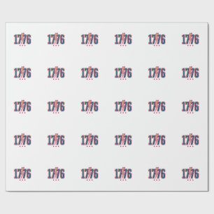 1776 Patriotic Lightning Bolt Vintage Graphic Tee_ Wrapping Paper